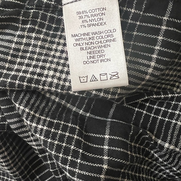 Foxcroft Black and White Plaid Button Down Shirt - Picture 5 of 5